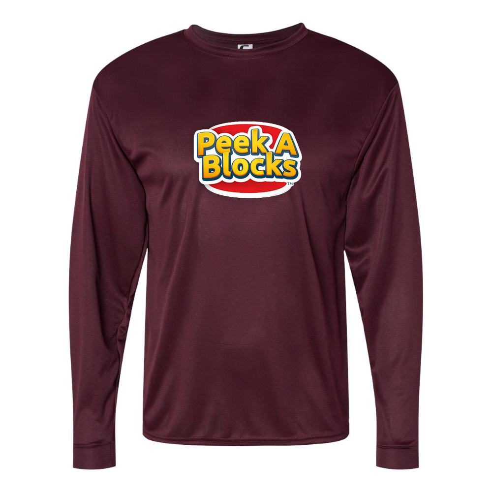 Men's Peek A Blocks  Performance Long Sleeve T-Shirt