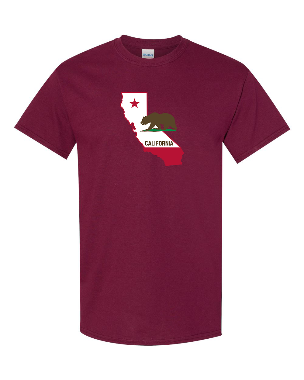 Men's California Bear Map  Gildan Heavy Cotton T-Shirt