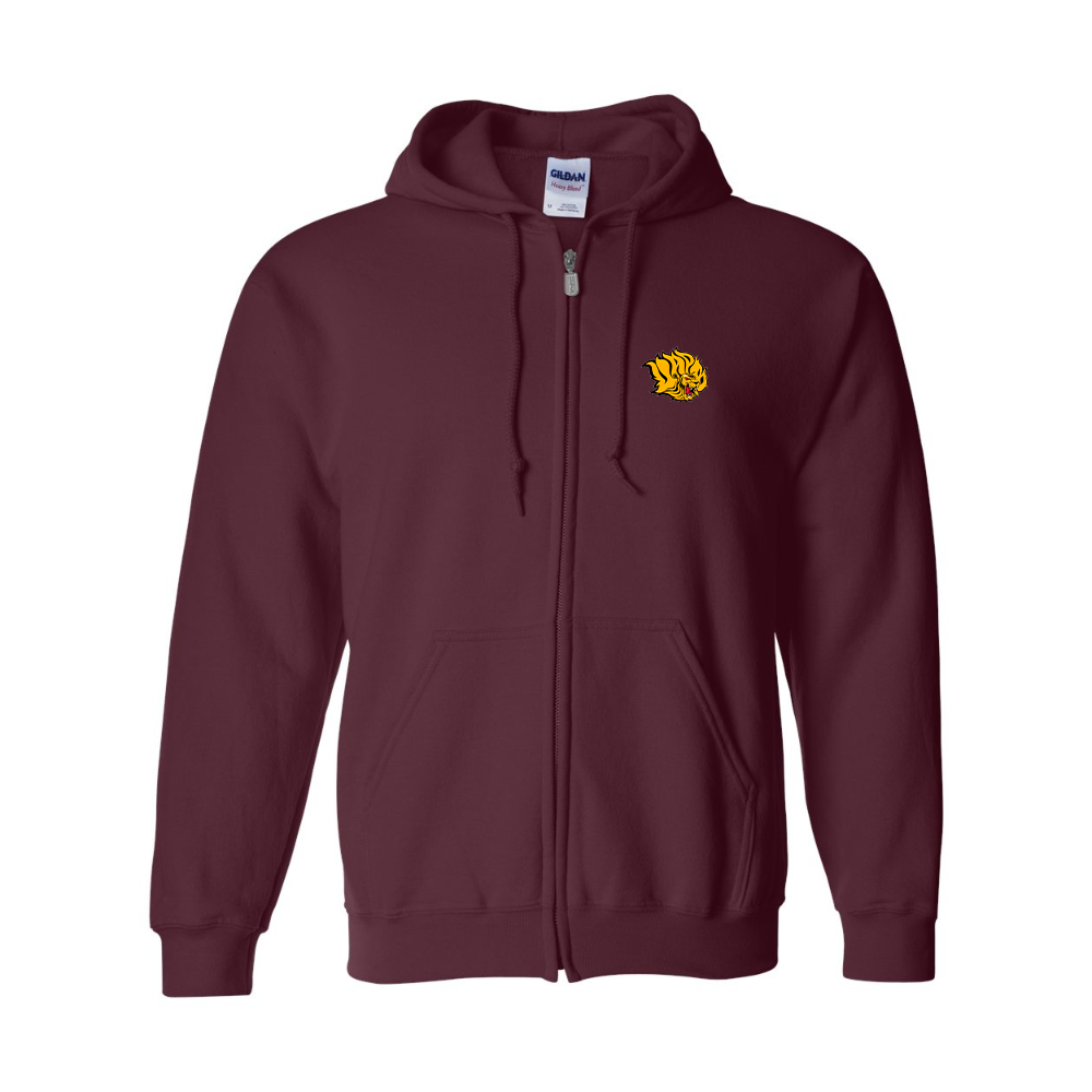 Men's  Arkansas PB Golden Lions Gildan  Heavy Blend Full Zip Hooded Sweatshirt