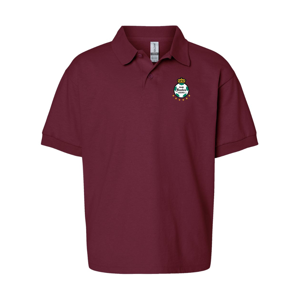 Youth Santos Laguna Soccer Gildan Dry Blend Jersey Polo