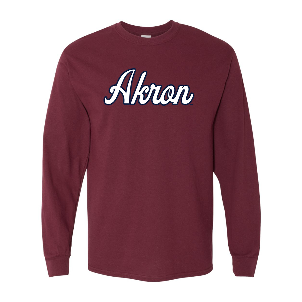 Men's Akron Zips  Gildan Heavy Cotton Long Sleeve T-Shirt