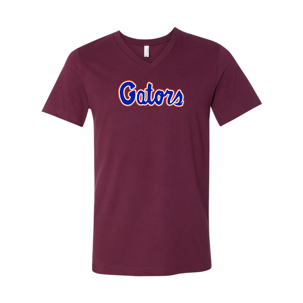 Florida Gators Script BELLA  CANVAS - Jersey V-Neck T-Shirt