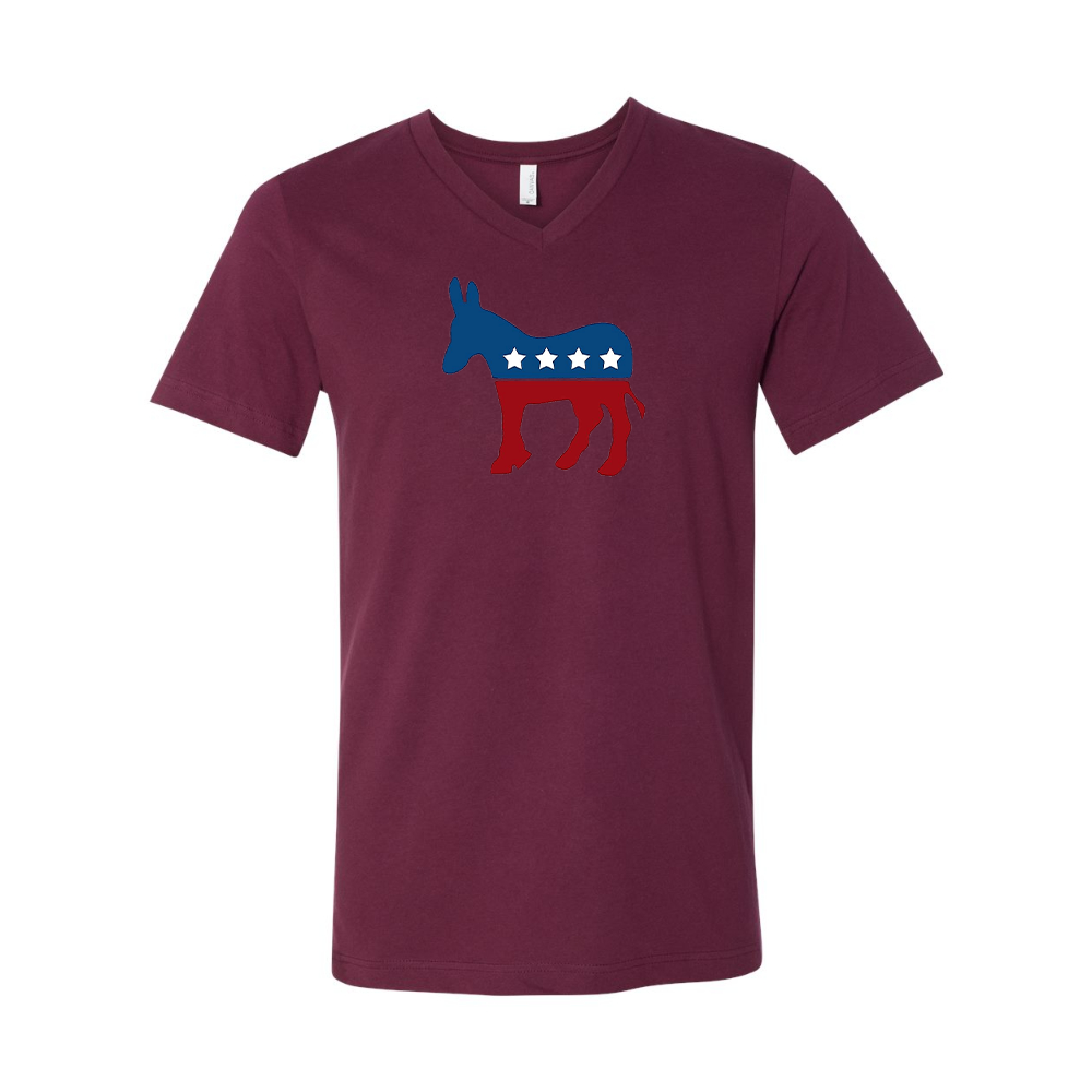 Democrat Election Symbol BELLA  CANVAS - Jersey V-Neck T-Shirt