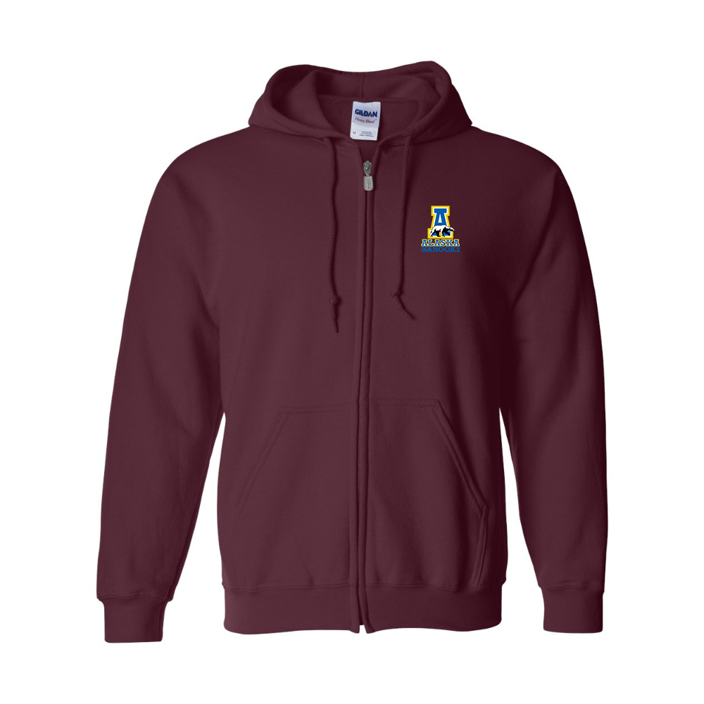 Men's Alaska Nanooks Gildan  Heavy Blend Full Zip Hooded Sweatshirt