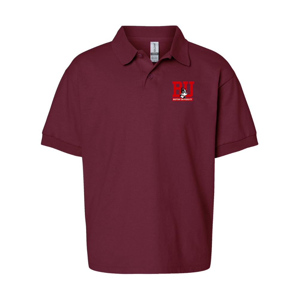 Youth Boston University Terriers Gildan Dry Blend Jersey Polo