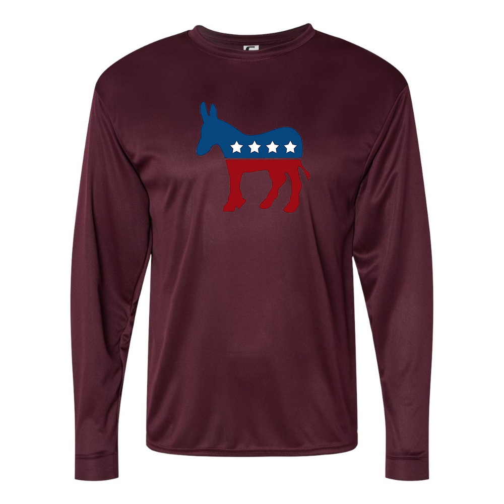 Men's Democrat Election Symbol Performance Long Sleeve T-Shirt
