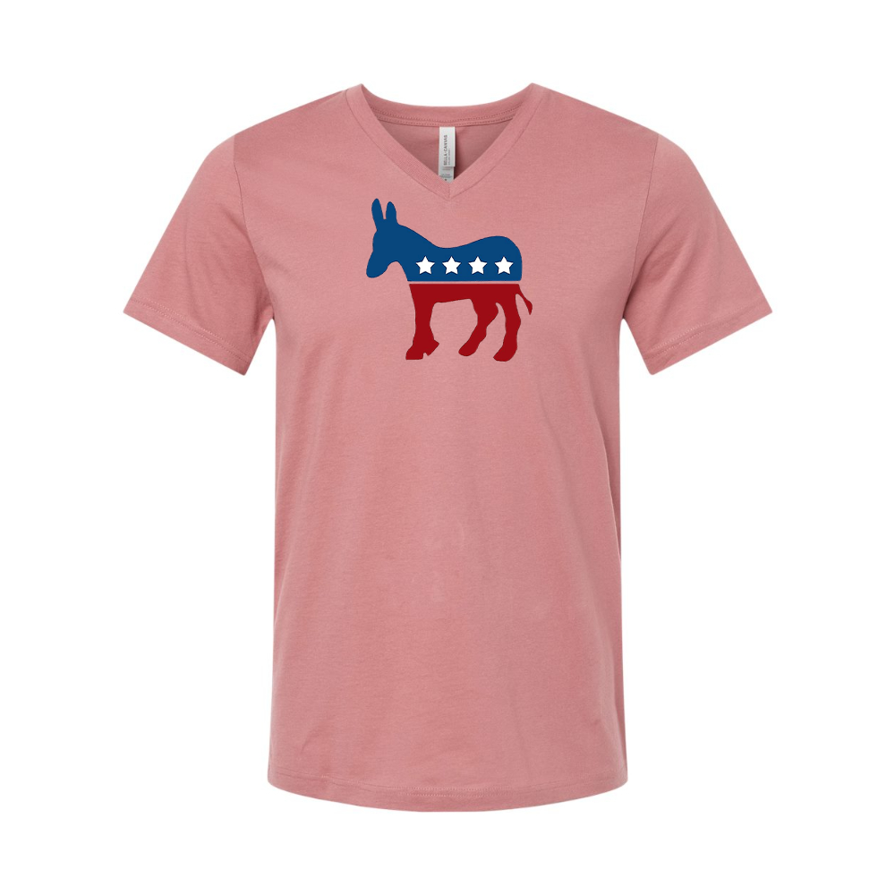Democrat Election Symbol BELLA  CANVAS - Jersey V-Neck T-Shirt