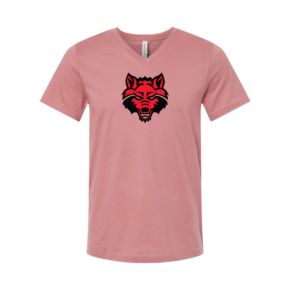 Arkansas State Red Wolves BELLA  CANVAS - Jersey V-Neck T-Shirt