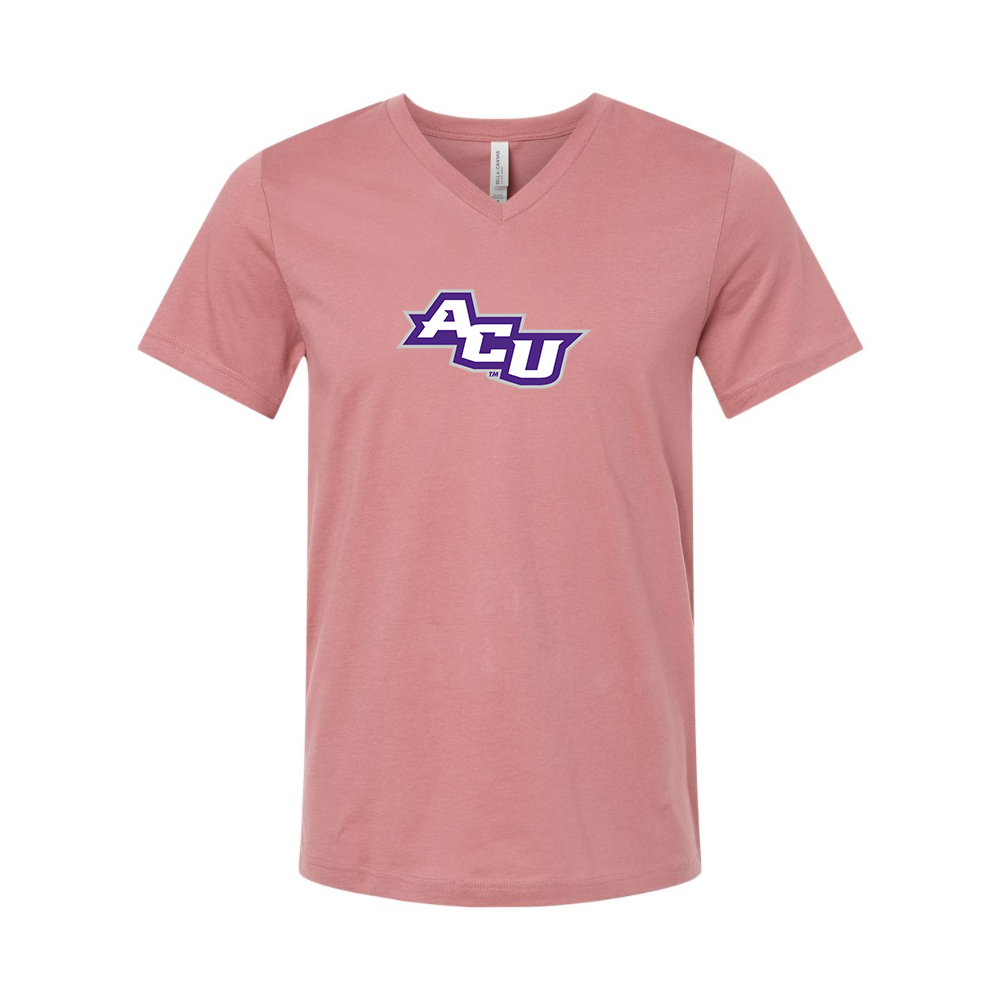 Abilene Christian Wildcats  BELLA  CANVAS - Jersey V-Neck T-Shirt
