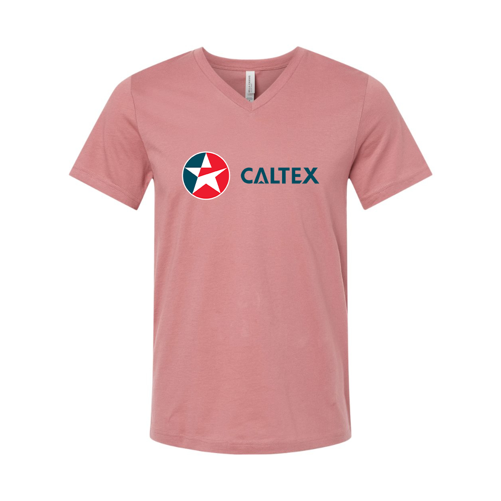 Caltex Gas Station BELLA  CANVAS - Jersey V-Neck T-Shirt