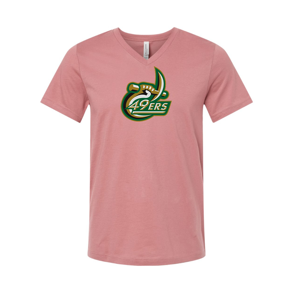 Charlotte 49ers BELLA  CANVAS - Jersey V-Neck T-Shirt