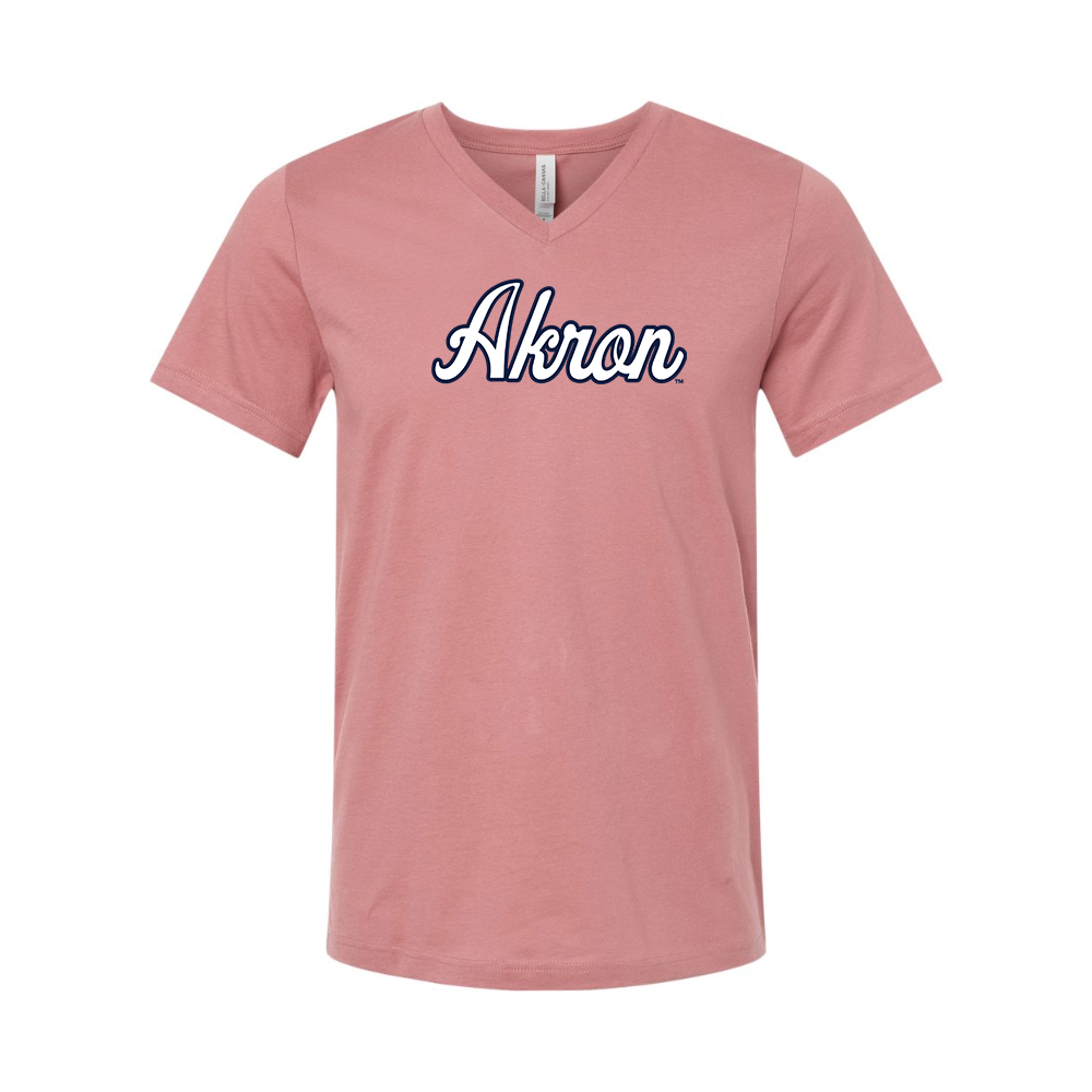 Akron Zips BELLA  CANVAS - Jersey V-Neck T-Shirt