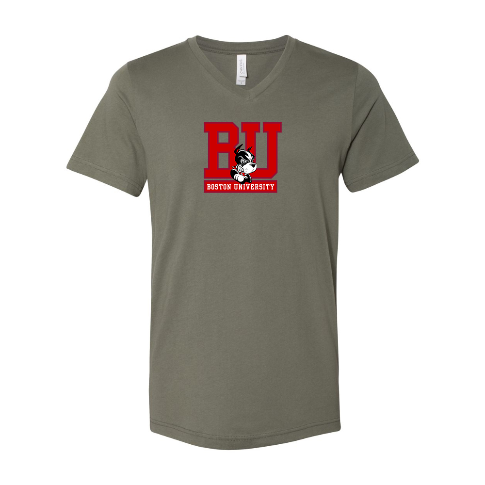 Boston University Terriers BELLA  CANVAS - Jersey V-Neck T-Shirt