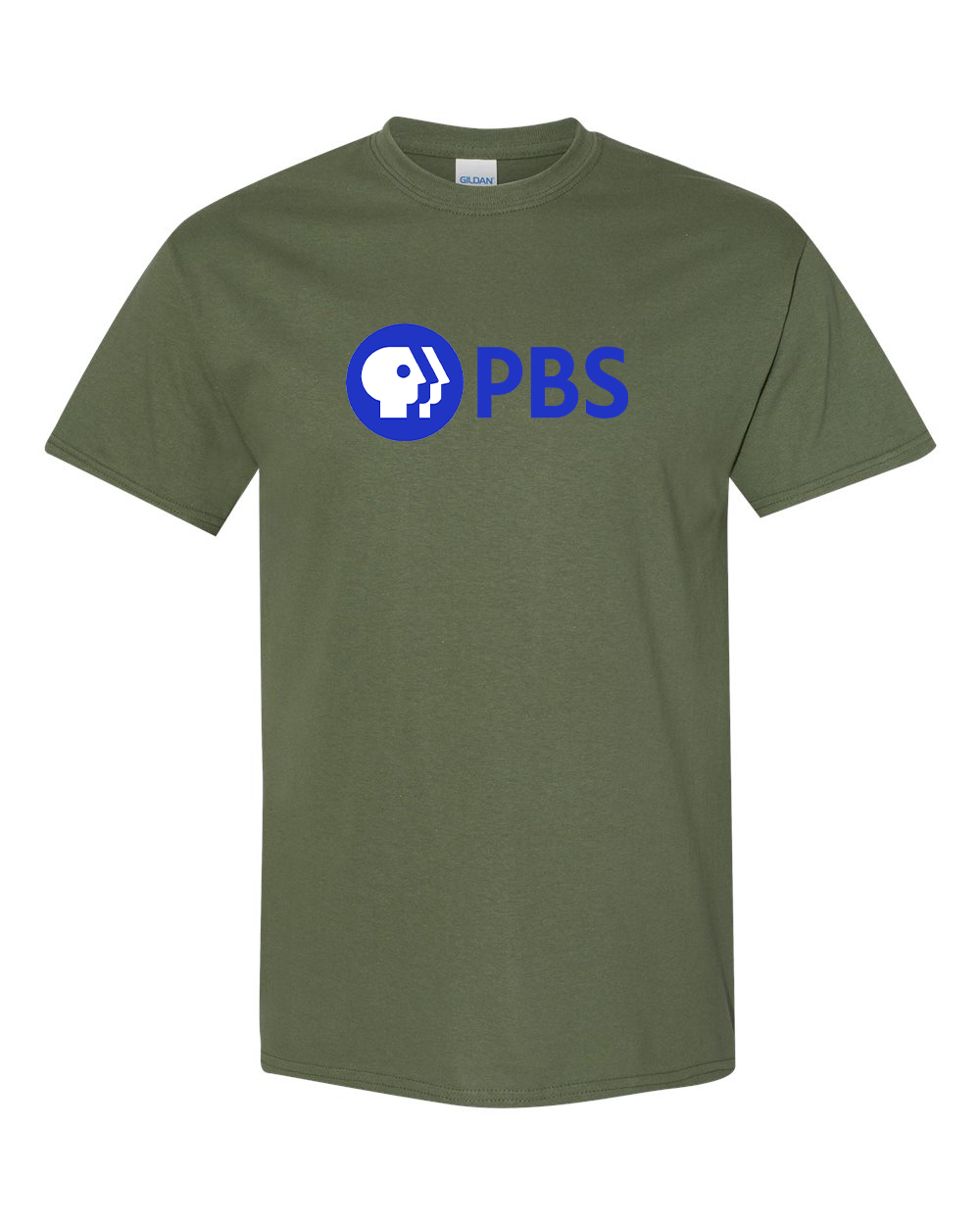 Men's PBS Blue Gildan Heavy Cotton T-Shirt