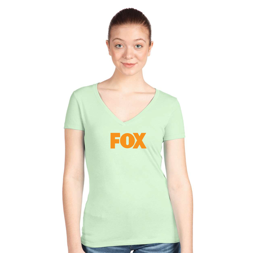 Women's Fox  Next Level V-Neck T-Shirt