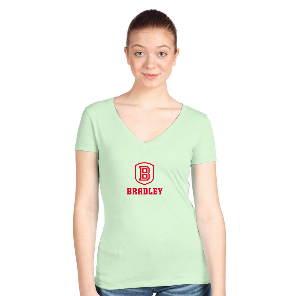 Women's Bradley Braves  Next Level V-Neck T-Shirt