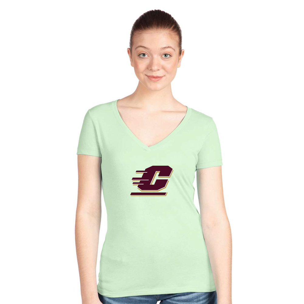 Women's Central Michigan Chippewas  Next Level V-Neck T-Shirt
