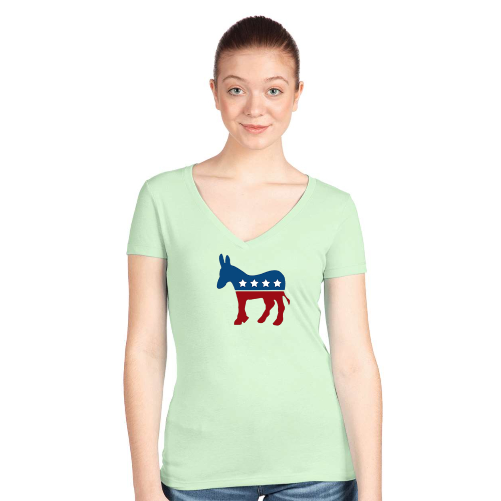 Women's Democrat Election Symbol Next Level V-Neck T-Shirt