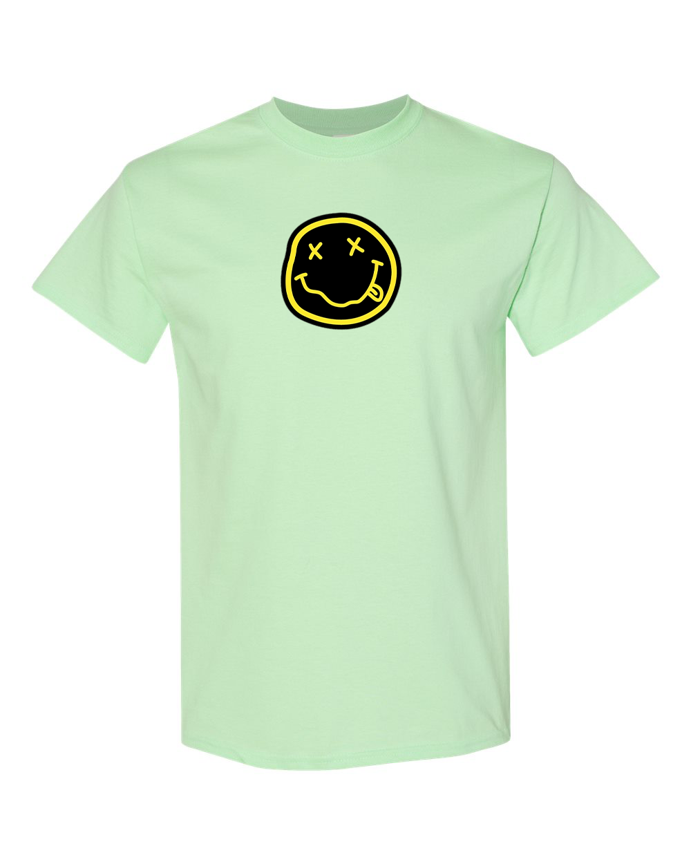 Men's Nirvana Yellow and Black Face Gildan Heavy Cotton T-Shirt