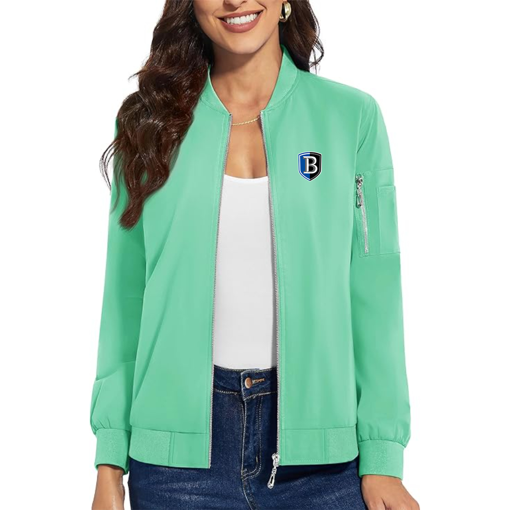 Women's  Bentley Falcons  Premium Bomber Jacket with Polished Detailing and Functional Sleeve Pocket Modern Luxury Outerwear
