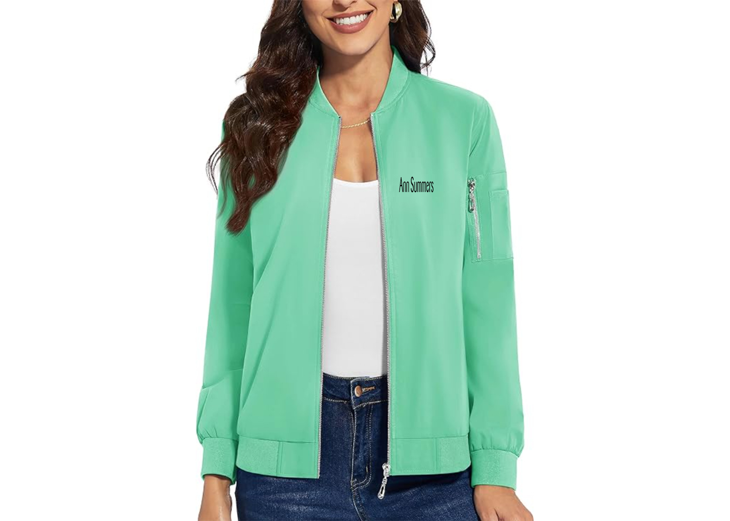 Women's Ann Summers Premium Bomber Jacket with Polished Detailing and Functional Sleeve Pocket Modern Luxury Outerwear