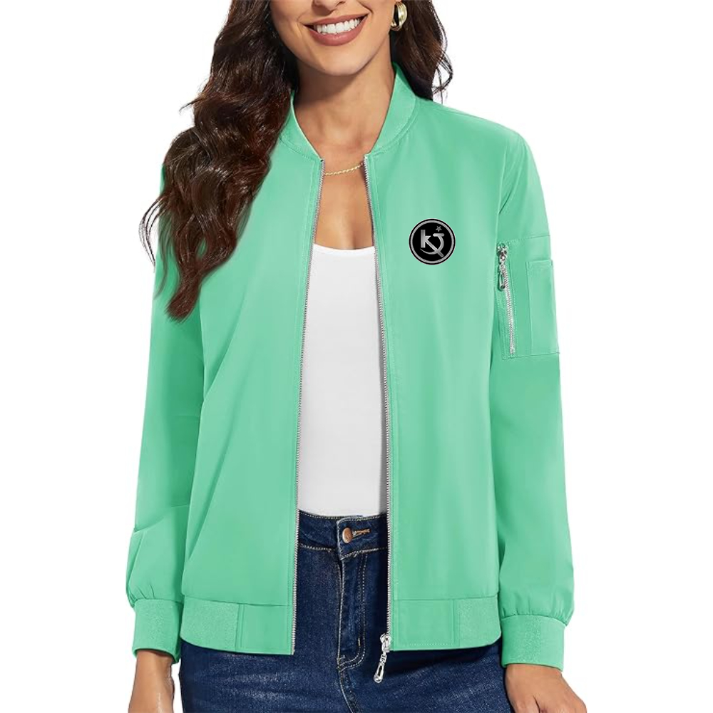 Women's  Killing Joke  Premium Bomber Jacket with Polished Detailing and Functional Sleeve Pocket Modern Luxury Outerwear