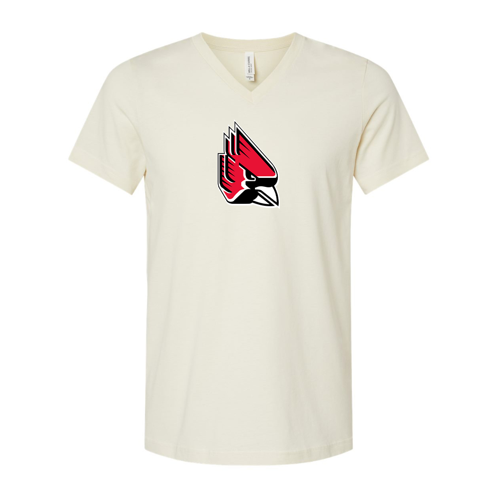 Ball State Cardinals BELLA  CANVAS - Jersey V-Neck T-Shirt