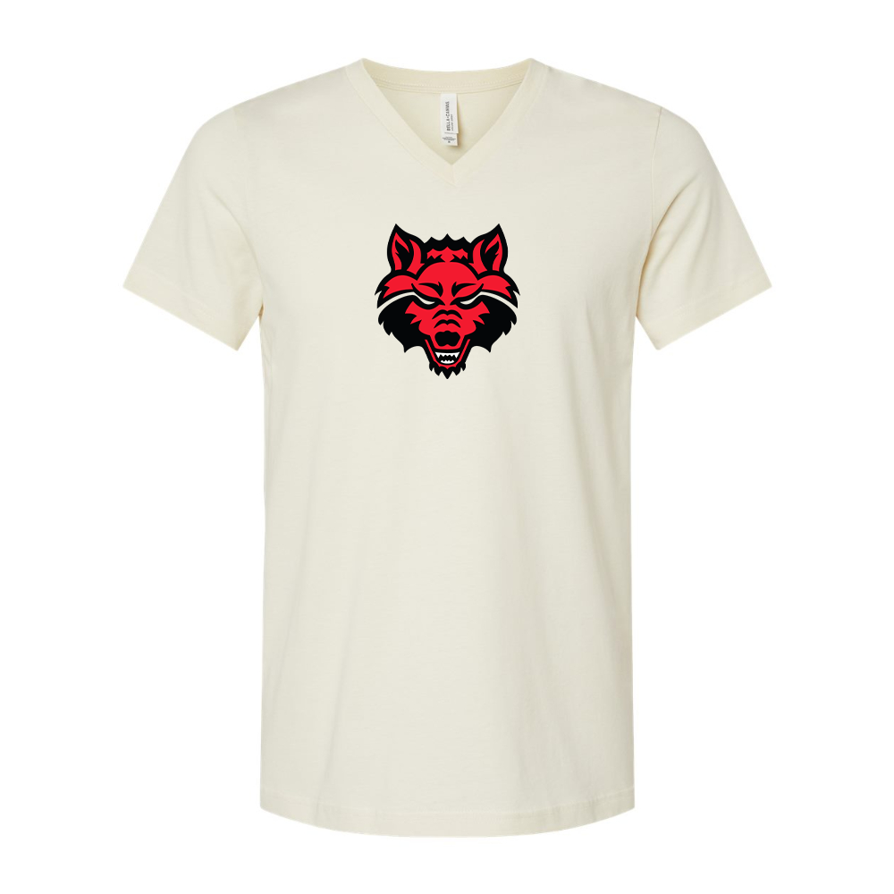 Arkansas State Red Wolves BELLA  CANVAS - Jersey V-Neck T-Shirt