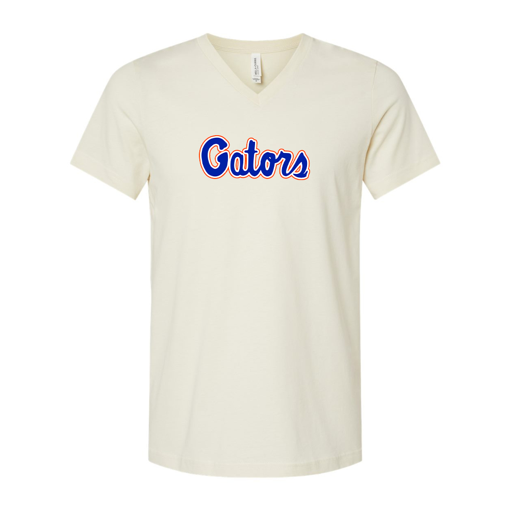 Florida Gators Script BELLA  CANVAS - Jersey V-Neck T-Shirt