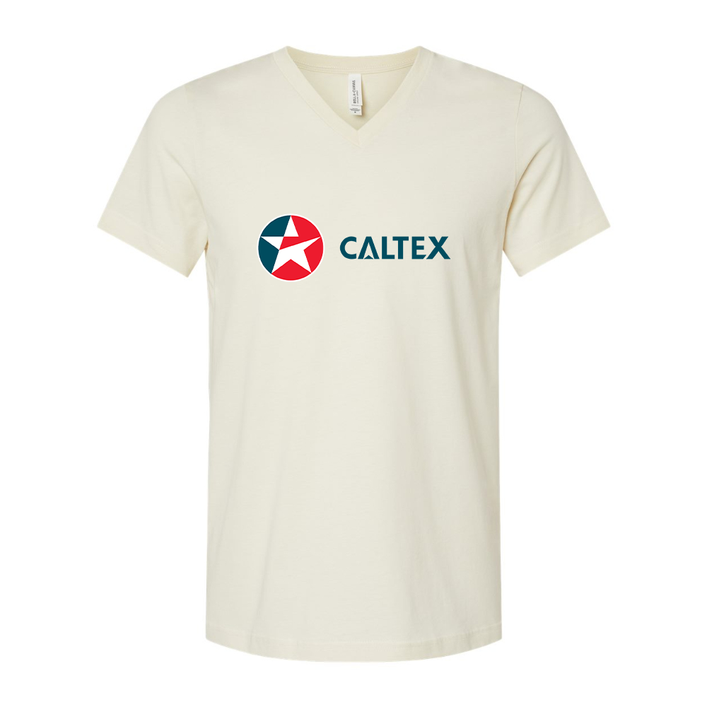Caltex Gas Station BELLA  CANVAS - Jersey V-Neck T-Shirt
