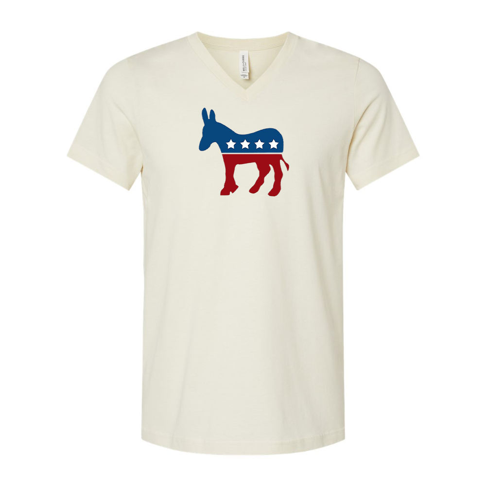 Democrat Election Symbol BELLA  CANVAS - Jersey V-Neck T-Shirt