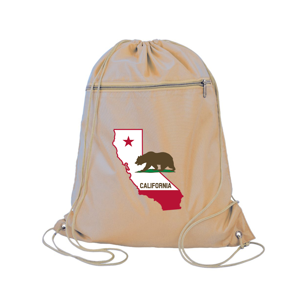 California Bear Map  Q-Tees - Polyester Cinchpack
