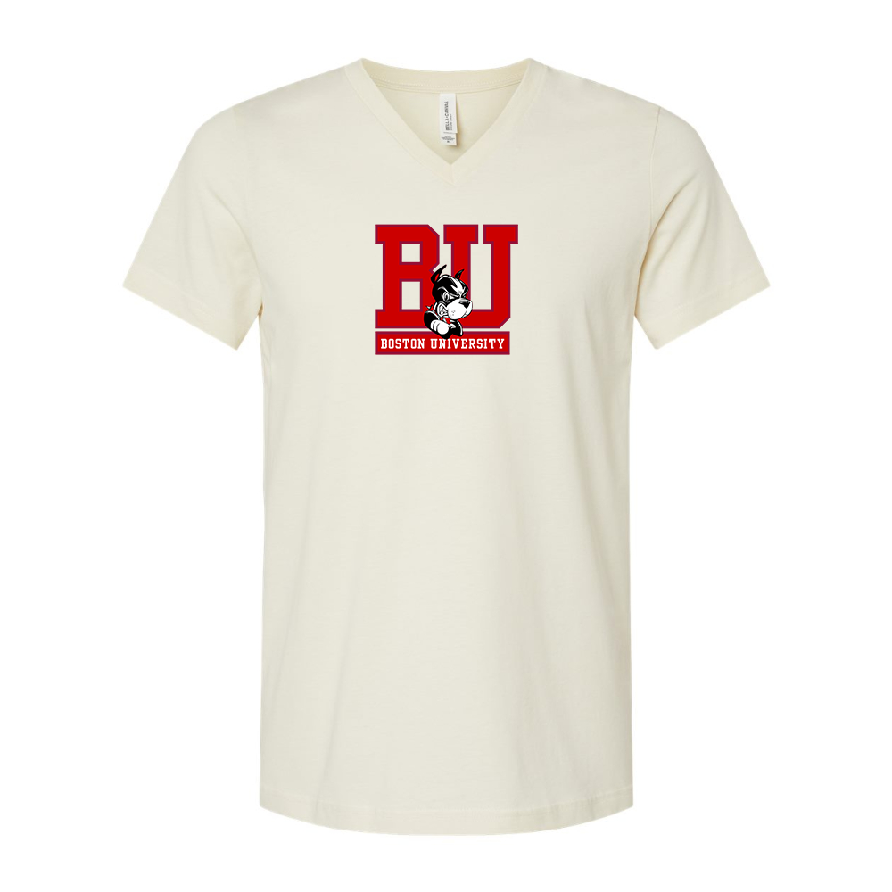 Boston University Terriers BELLA  CANVAS - Jersey V-Neck T-Shirt