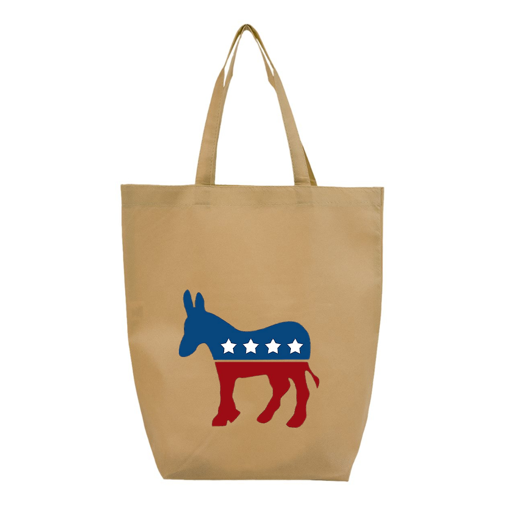 Democrat Election Symbol Q-Tees Non-Woven Gusset Bottom Tote
