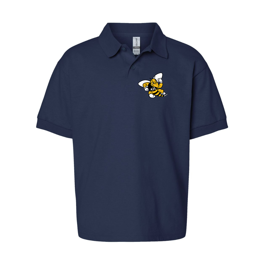 Youth AIC Yellow Jackets  Gildan Dry Blend Jersey Polo