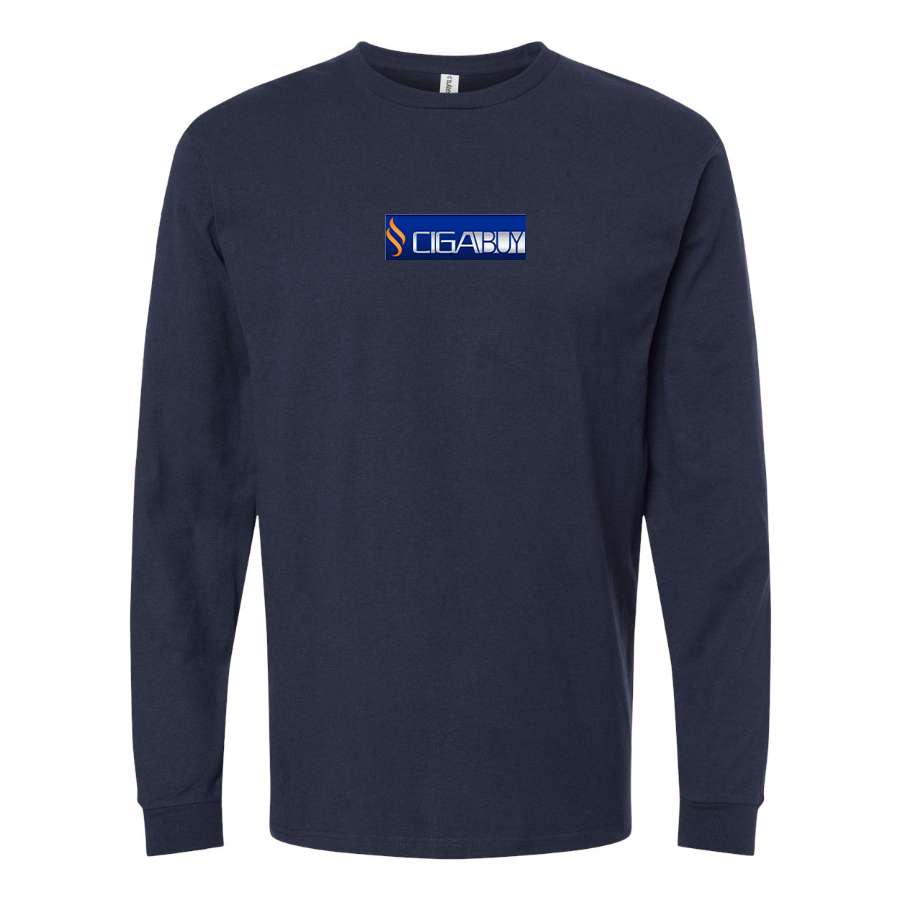 Men's CigaBuy  Logo Cotton Long Sleeve T-Shirt