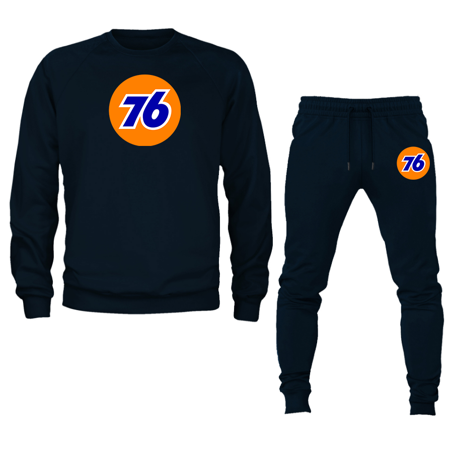 Men's 76 Gas Station Crewneck Sweatshirt Joggers Suit