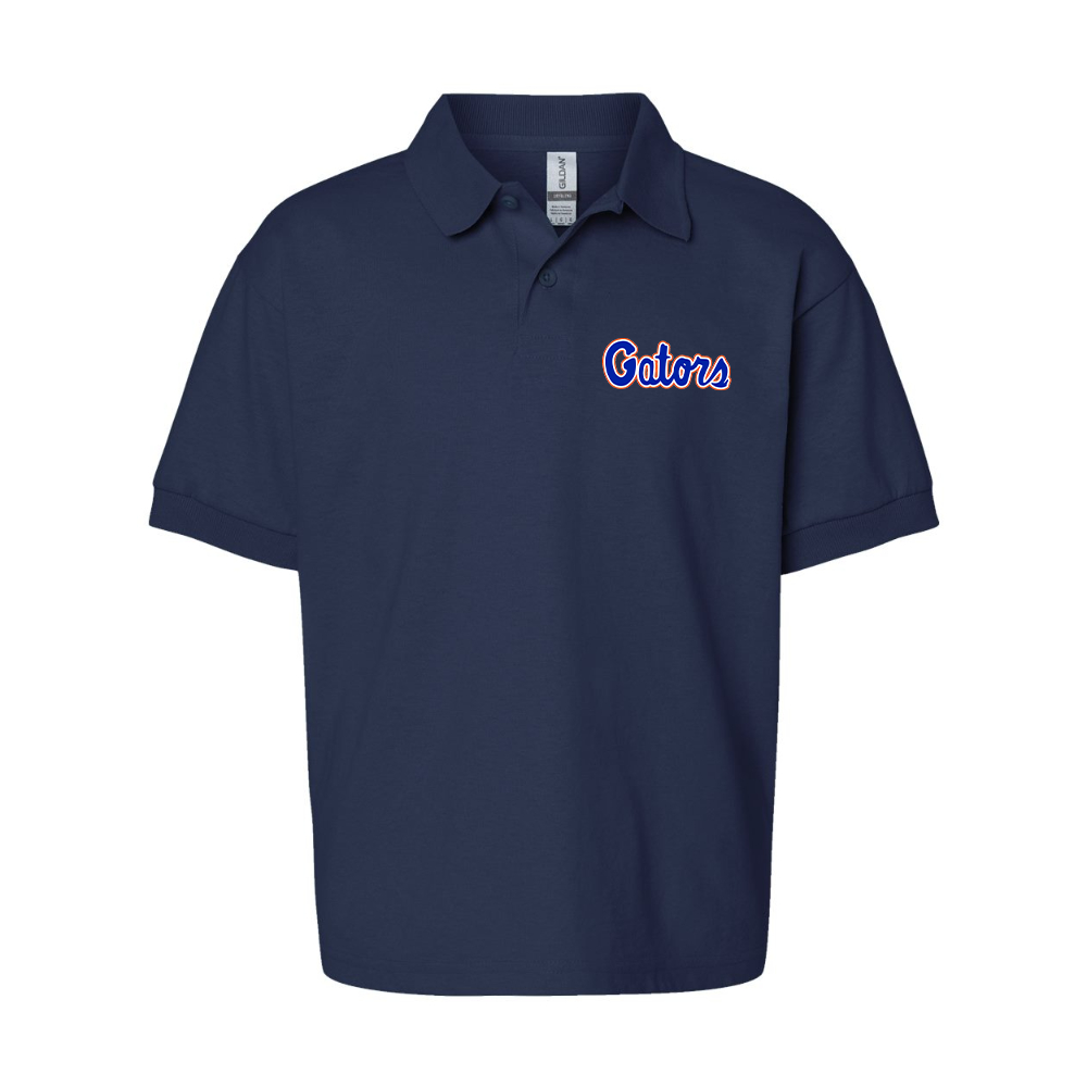 Youth  Florida Gators Script   Gildan Dry Blend Jersey Polo