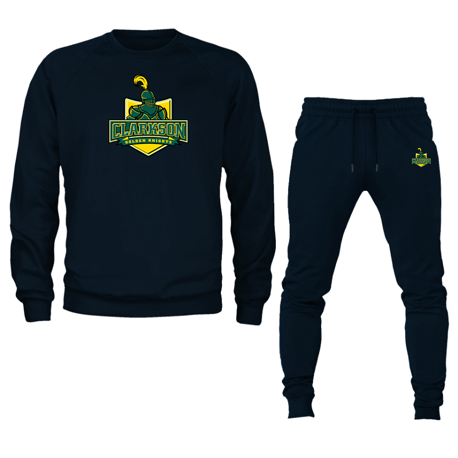 Men's Clarkson Golden Knights Crewneck Sweatshirt Joggers Suit