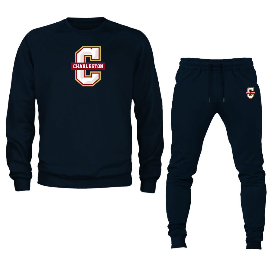 Men's Charleston Cougars Crewneck Sweatshirt Joggers Suit