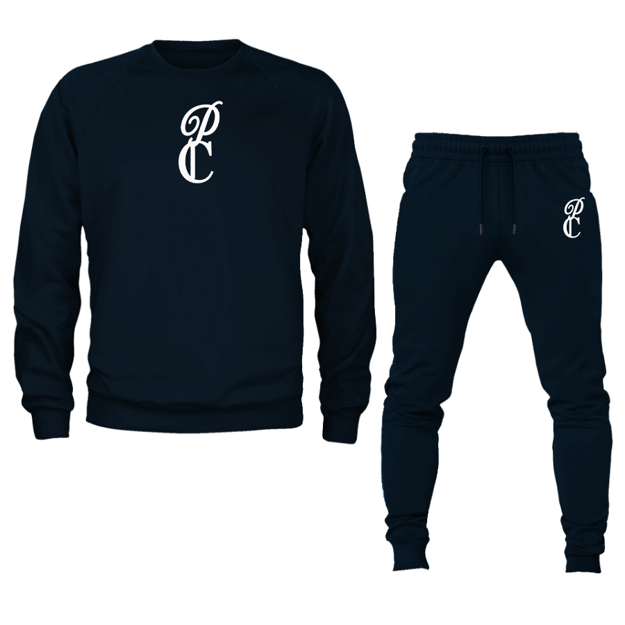 Men's P & C Black  Crewneck Sweatshirt Joggers Suit