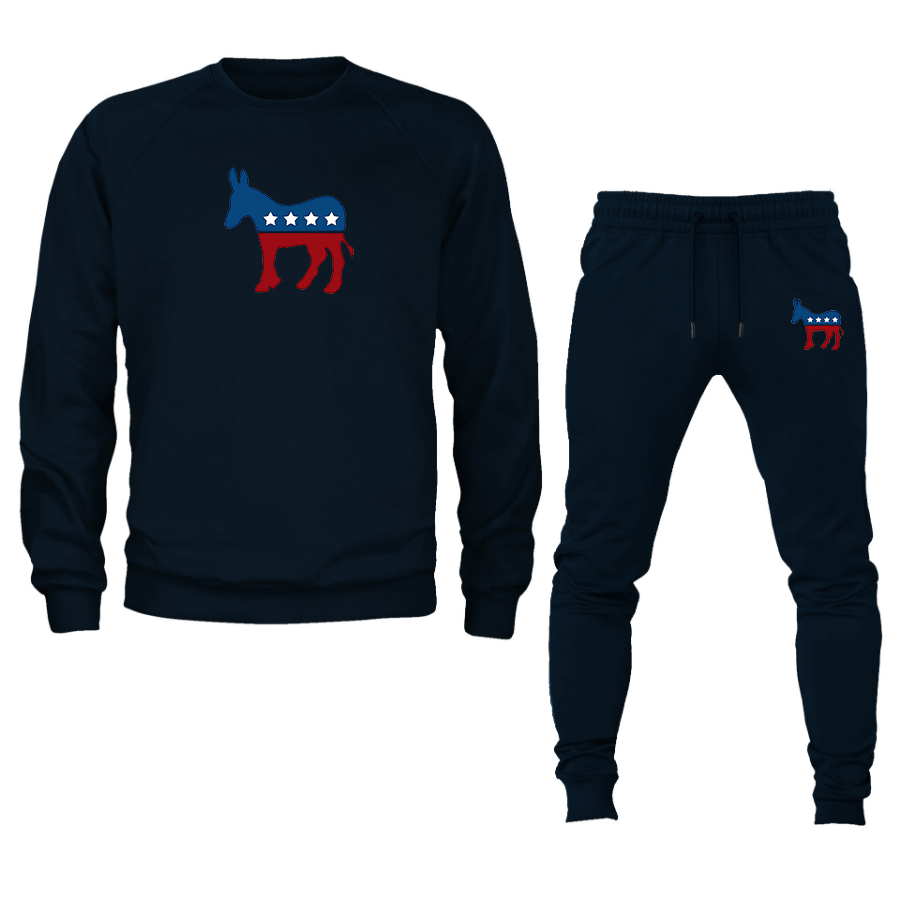 Men's Democrat Election Symbol Crewneck Sweatshirt Joggers Suit