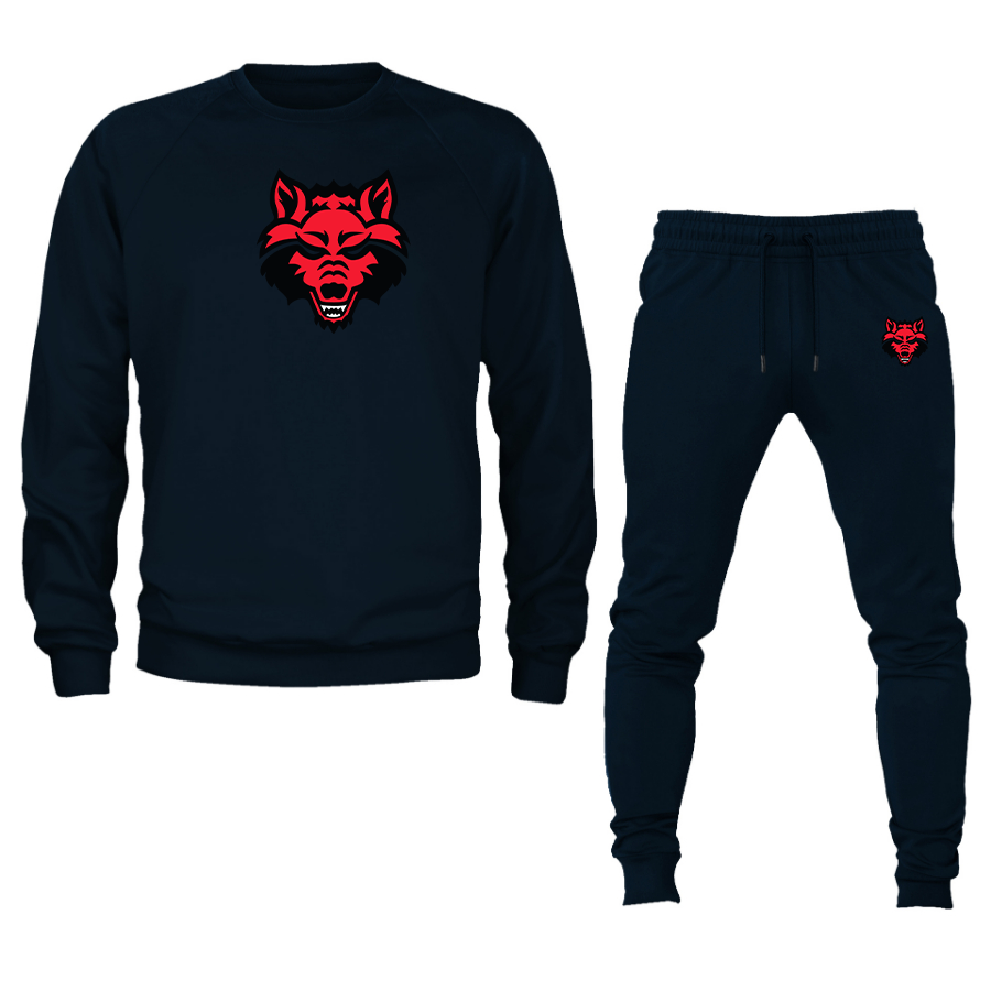 Men's Arkansas State Red Wolves Crewneck Sweatshirt Joggers Suit
