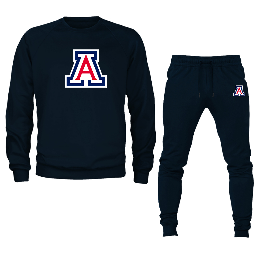 Men's Arizona Wildcats Crewneck Sweatshirt Joggers Suit