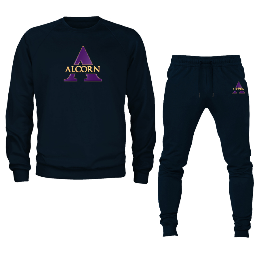 Men's Alcorn State Braves Crewneck Sweatshirt Joggers Suit