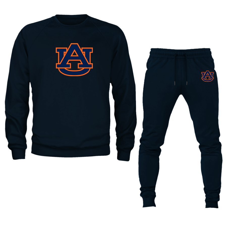 Men's  Auburn Tigers Crewneck Sweatshirt Joggers Suit