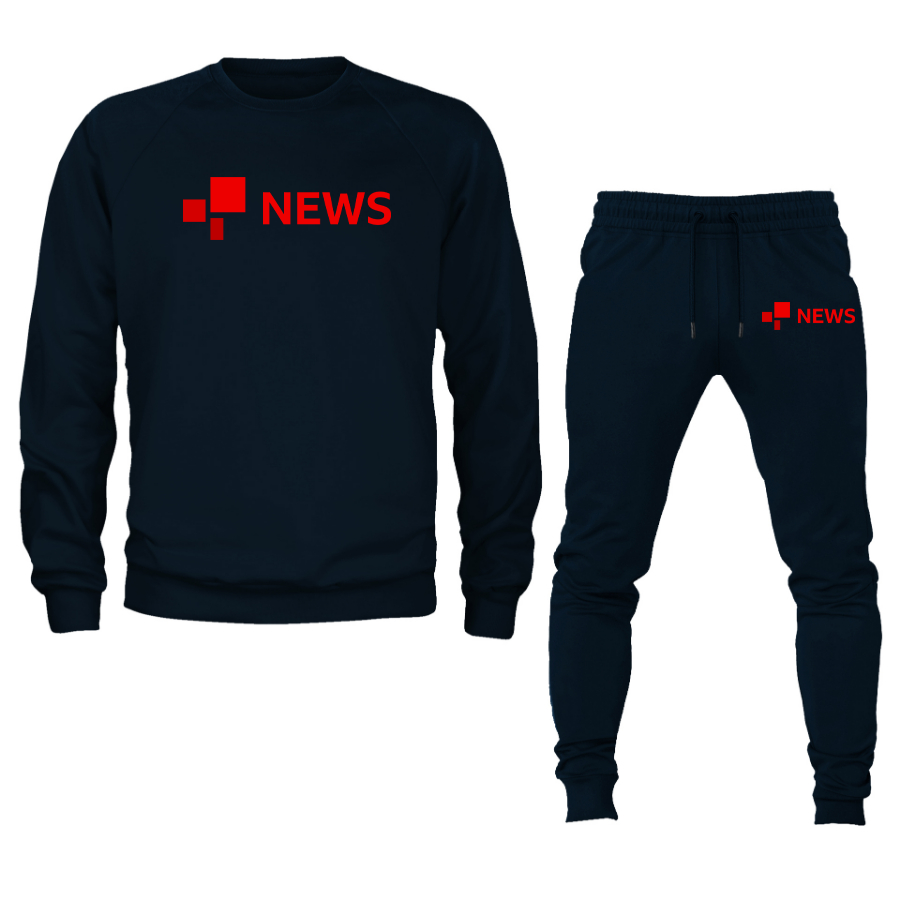 Men's BBC News  Crewneck Sweatshirt Joggers Suit
