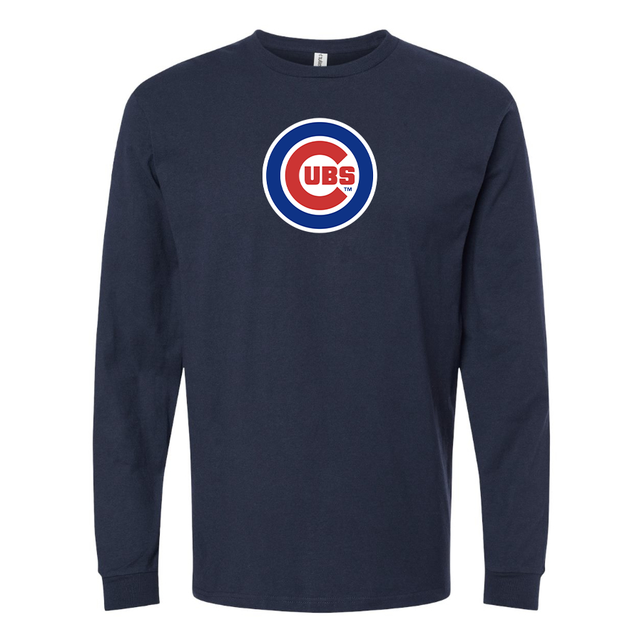 Men's Chicago Cubs Logo Cotton Long Sleeve T-Shirt