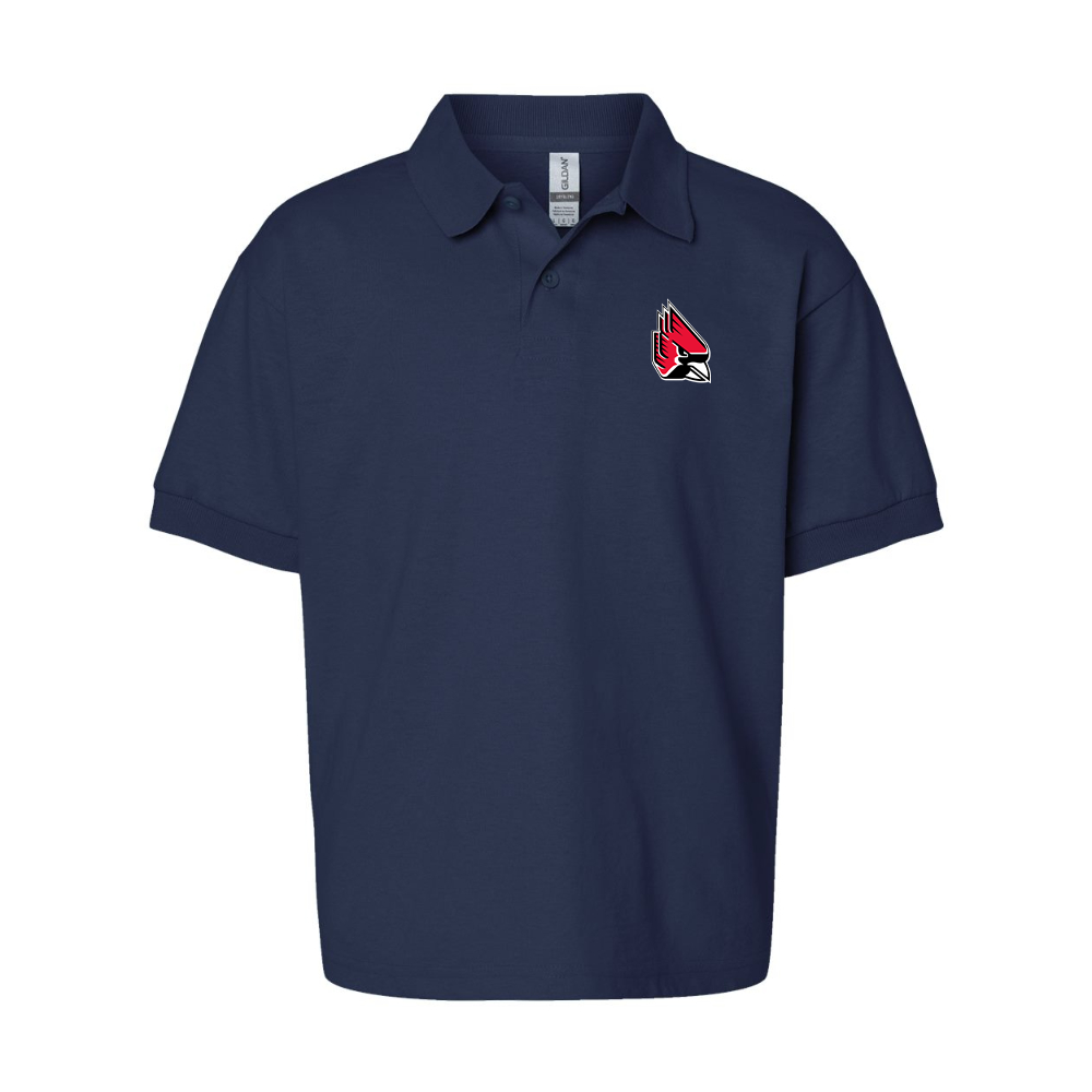 Youth  Ball State Cardinals Gildan Dry Blend Jersey Polo