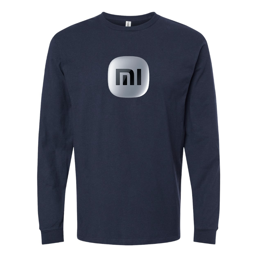 Men's Xiaomi SU7 Logo Cotton Long Sleeve T-Shirt